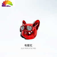 舒适主义法斗狗头车载香水汽车香水座创意时尚饰品斗牛犬车内香薰镶钻摆件 斗牛犬车载香薰电镀红[1件]