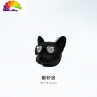 舒适主义法斗狗头车载香水汽车香水座创意时尚饰品斗牛犬车内香薰镶钻摆件 斗牛犬车载香薰磨砂黑[1件]