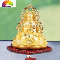 舒适主义汽车摆件男女如来观音佛像车载中控台装饰品车内创意香水座 双龙观音[216佛珠]