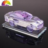 舒适主义汽车香水座式香水瓶车载香薰车用香水创意车模车内装饰品摆件用品 水晶车模[大号]紫色