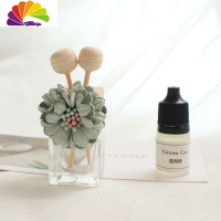 舒适主义创意卡通车载空调出风口香水夹可爱小清新汽车车用风口香水瓶香薰 绿茶花-香水瓶车用香水