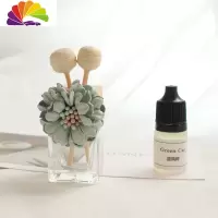 舒适主义创意卡通车载空调出风口香水夹可爱小清新汽车车用风口香水瓶香薰 绿茶花-香水瓶车用香水