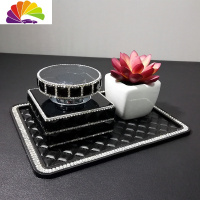 舒适主义车载香水汽车装饰用车内饰品车用座式摆件空瓶淡香男女 炫酷黑+红宝莲(带小钻方垫)