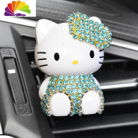 舒适主义KT可爱创意车内空调出风口香水夹 卡通汽车香水 用车载香水座 浅蓝钻风口夹