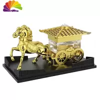 舒适主义汽车香水 马拉车香水座 个性创意车载时尚香水摆件内饰 金色马车海洋香车用香水
