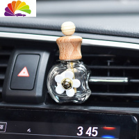 舒适主义汽车香水瓶摆件车内空调出风口香水夹精油瓶车载车用香水空瓶除味 苹果型香水瓶风口夹金心菊花