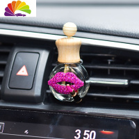 舒适主义汽车香水瓶摆件车内空调出风口香水夹精油瓶车载车用香水空瓶除味 圆形香水瓶风口夹唇膏嘴唇