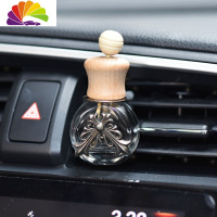 舒适主义汽车香水瓶摆件车内空调出风口香水夹精油瓶车载车用香水空瓶除味 圆形香水瓶风口夹朋克风