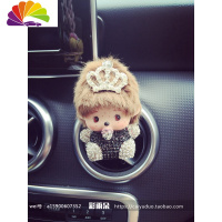 舒适主义新蒙奇奇汽车用品饰品装饰车用车内车载出风口水钻香水座香水摆件 皇冠蒙奇奇出风口-黑色车用香水