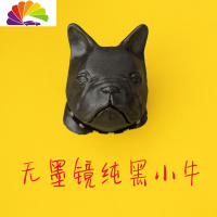 舒适主义创意车载香水斗牛法斗狗头扩香石出风口夹香薰香氛车内饰品 无墨镜纯黑小牛