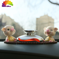 舒适主义车载淡香男女车内饰品香水座式车用汽车车上专用摆件古龙专享 星辉银色古龙+小猪车用香水