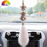 舒适主义汽车香水挂件 创意小雏菊车内车载香水吊饰狐狸毛挂件挂饰女 coco香味雏菊挂件