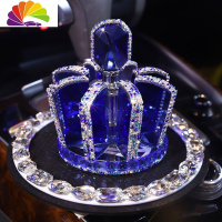 舒适主义皇冠汽车香水车载香水座式香水镶钻车内装饰品创意车上水晶摆件女 蓝皇冠[彩蓝]+钻石垫