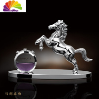 舒适主义适用于路虎保时捷车载车用小汽车香水座式宝马奥迪轿车内摆件 马到成功银色车用香水