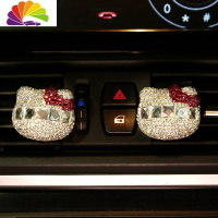 舒适主义小猫车载香水出风口夹汽车香薰香淡香车内装饰品摆件女士 KT风口[水晶白]一对