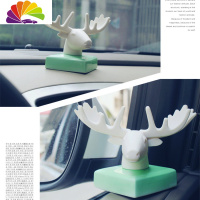 舒适主义一路平安鹿车载香水座式用香薰车上汽车内饰品摆件淡香气清新 薄荷绿[浅夏微光]配灰色流苏