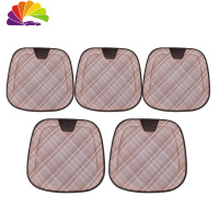 舒适主义汽车坐垫乳胶单个屁屁垫四季通用单片后排车座垫子三件套果冻女神 格子米[前后五座]