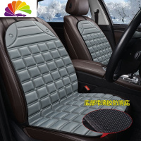舒适主义汽车加热坐垫车载座椅垫电热暖靠垫单片褥子通用冬季车用12V座垫 双坐-灰色-滴胶防滑底(送雪铲))