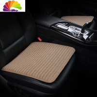 舒适主义汽车坐垫单片四季通用亚麻免捆绑单个屁屁垫苦荞无靠背三件套座垫 咖色单片