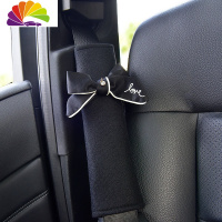 舒适主义防滑汽车坐垫ins网红女花朵单片垫子四季通用车载单个座垫 黑色蝴蝶结护肩带