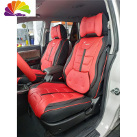 舒适主义八块腹肌汽车坐垫运动款专车专用打孔皮四季通用全包围网红快手 全车全皮第二代黑红色