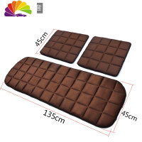 舒适主义竹炭汽车坐垫单片无靠背座垫四季通用三件套防滑后排单个屁屁垫 棕色三件套