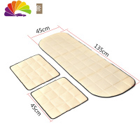 舒适主义竹炭汽车坐垫单片无靠背座垫四季通用三件套防滑后排单个屁屁垫 米色三件套