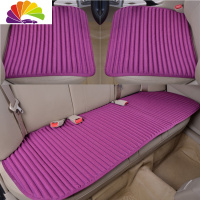 舒适主义亚麻汽车坐垫三件套四季通用冬季毛绒无靠背车座垫单片小方垫凉垫 亚麻款--紫色三件套