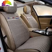 舒适主义奥迪A4L A6L Q3 Q5L A3冰丝汽车坐垫小蛮腰四季通用透气手编凉垫 宏运浅咖色