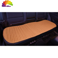 舒适主义亚麻汽车坐垫后排无靠背四季通用免捆绑冰丝凉垫夏季汽车坐垫后座 卡宴黄