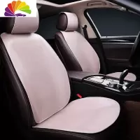 舒适主义夏季凉垫皮汽车坐垫 头层水皮凉席 四季车载皮座椅靠背单片 浅灰色套