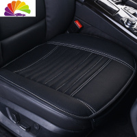 舒适主义夏季单片汽车坐垫无靠背三件套前排单张专用四季通用竹炭座垫 竹炭皮单片(黑色白线)