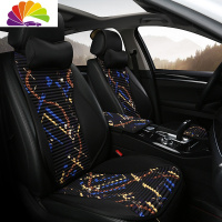 舒适主义沃尔沃XC60亚麻汽车坐垫S60L凯迪拉克XTS XT5 ATS-L CT6四季座垫 C1035-印花黑色小蛮腰