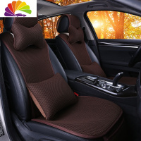 舒适主义汽车坐垫小蛮腰四季通用布艺防滑透气简约单个片前排夏季车座垫套 豪华版古典咖一套