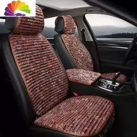 舒适主义新款汽车亚麻坐垫奔驰E300L GLC300L GLC260四季荞麦壳C级座垫 A款绣花小蛮腰咖色