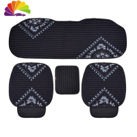 舒适主义2020新款夏季汽车坐垫单片无靠背三件套座垫四季通用单座夏天凉垫 时尚风[三件套]黑白