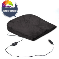 舒适主义汽车坐垫四季通用单片无靠背免捆绑车载电动按摩增高座垫汽车用品 绒布款电动型[黑色]