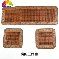 舒适主义汽车坐垫单片夏季通用无靠背三件套单张竹子竹片免捆绑椅垫凉垫 咖啡色-竹片三件套