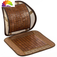 舒适主义汽车坐垫单片夏季通用无靠背三件套单张竹子竹片免捆绑椅垫凉垫 咖啡色竹子腰靠+咖啡色竹子方垫