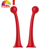 舒适主义汽车车顶装饰3D立体车贴小树苗恶魔角大鹿角卖萌防撞贴车外饰用品 红色触角一对