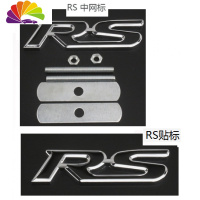 舒适主义汽车中网RS改装标本田飞度GK5中网标车标个性车贴汽车装饰贴纸 RS黑:贴标+中网(一套)