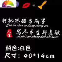 舒适主义错把陈醋当成墨车贴纸我一介平民汽车贴纸网红个性文字定制装饰贴 错把陈醋当成墨(40*14cm)白色一张