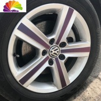 舒适主义大众凌渡轮毂贴纸高尔夫7改装车饰专用车轮毂装饰碳纤维贴纸车贴 变色龙半贴A款(四个轮)