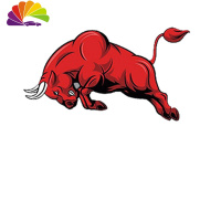 舒适主义汽车个性龙猫车贴动漫卡通创意搞笑动物贴纸车身划痕贴雪狼装饰贴 斗红牛