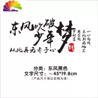 舒适主义东风吹破少年梦车贴从此再无赤子心网红一心向钱个性车装饰贴纸 东风黑色45cm