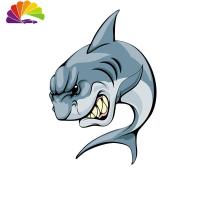 舒适主义汽车个性龙猫车贴动漫卡通创意搞笑动物贴纸车身划痕贴雪狼装饰贴 鲨鱼