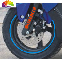 舒适主义铃木UY125踏板摩托车车贴拉花版画GP版花防水反光轮毂贴纸 反光轮毂贴一套(蓝)