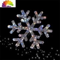 舒适主义带钻顶鹏车贴3D立体贴创意保小汽车尾标装用品水晶车身划痕贴纸 大雪花9*9cm