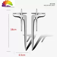 舒适主义汽车金属车身侧标3D立体标贴装饰奔驰C级E级加长版车标侧标志改装 镜面银[大号]硬塑一对装车贴