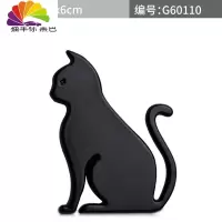 舒适主义汽车个性潮牌宠物猫车标动物金属车贴尾标侧标外饰划痕装饰贴 猫车标黑色